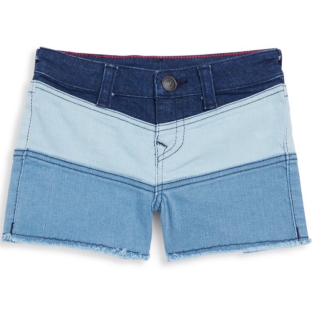 NWT True Religion Girls Color Block Denim Shorts 2T-6X